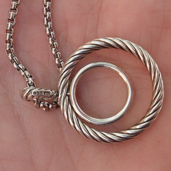 Retired David Yurman Round Mobile Diamond Pendant w/Chain - 925 Sterling - Picture 5 of 10